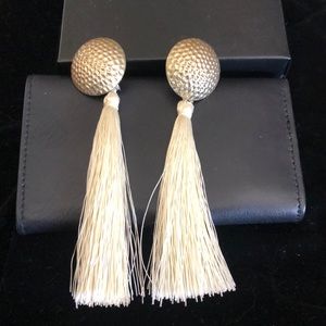 Tassel gold tone earrings